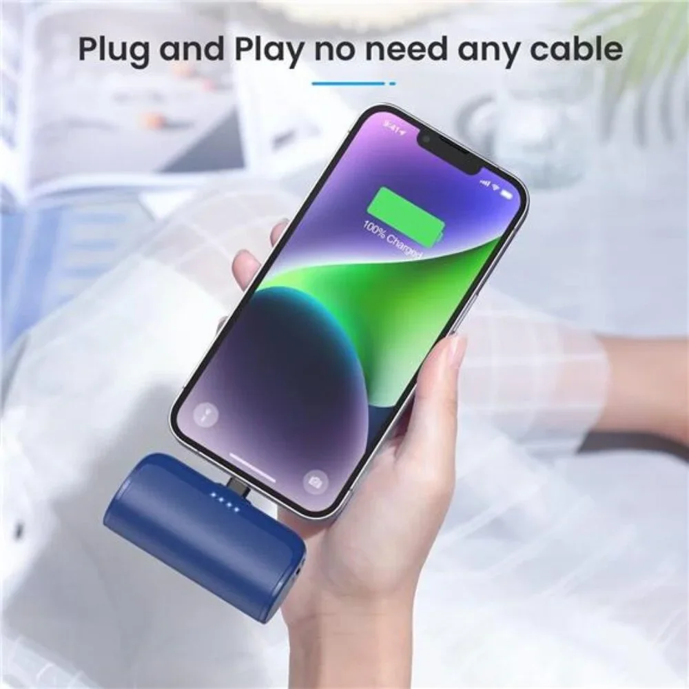 Mini Portable Charger Power Bank for iPhone,5200mAh Portable Phone Charger,